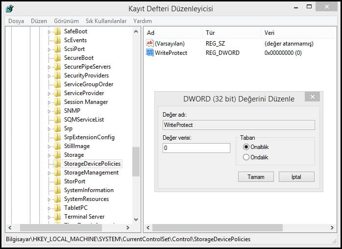 Windows Kayıt Defteri - Registry